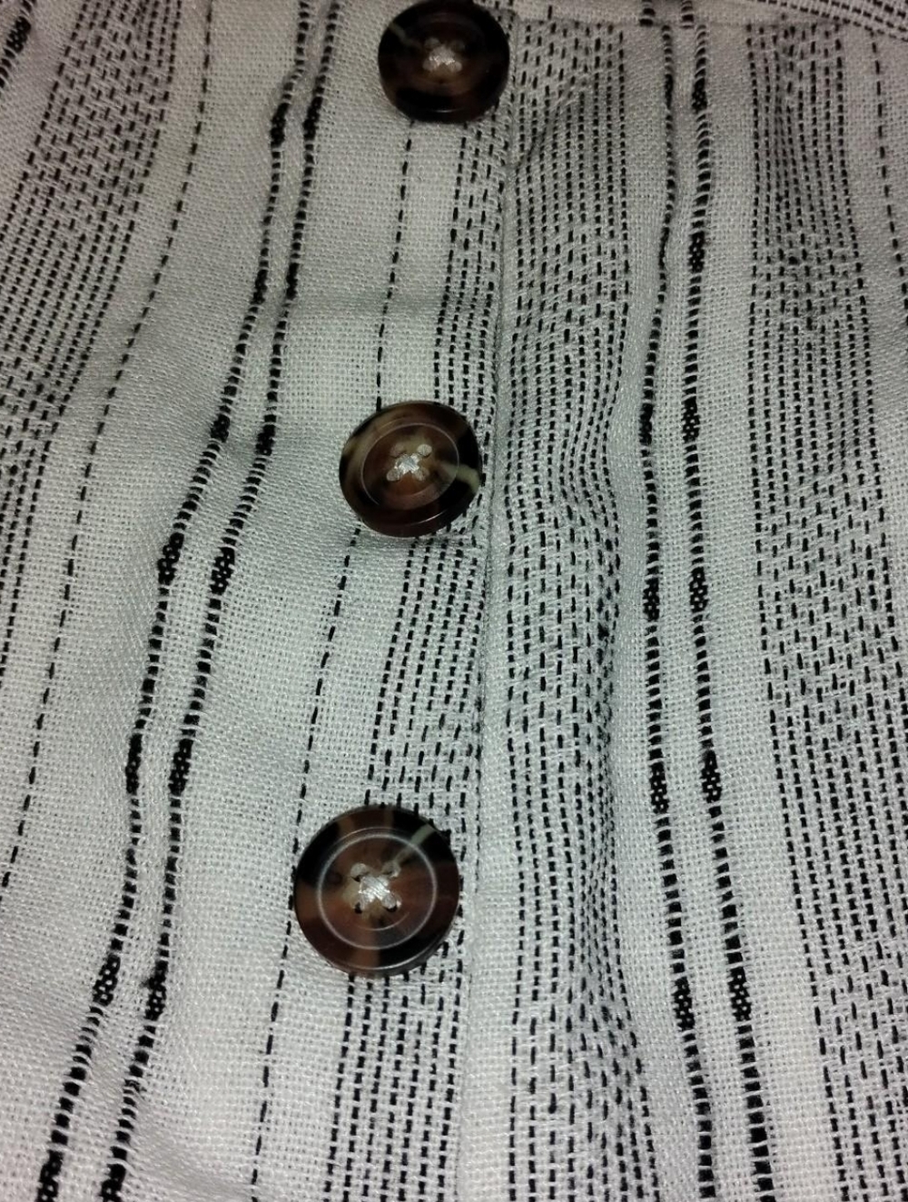 Sienna Sky High Waisted Striped Shorts with Tie Belt & Buttons, S - Picture 3 of 6